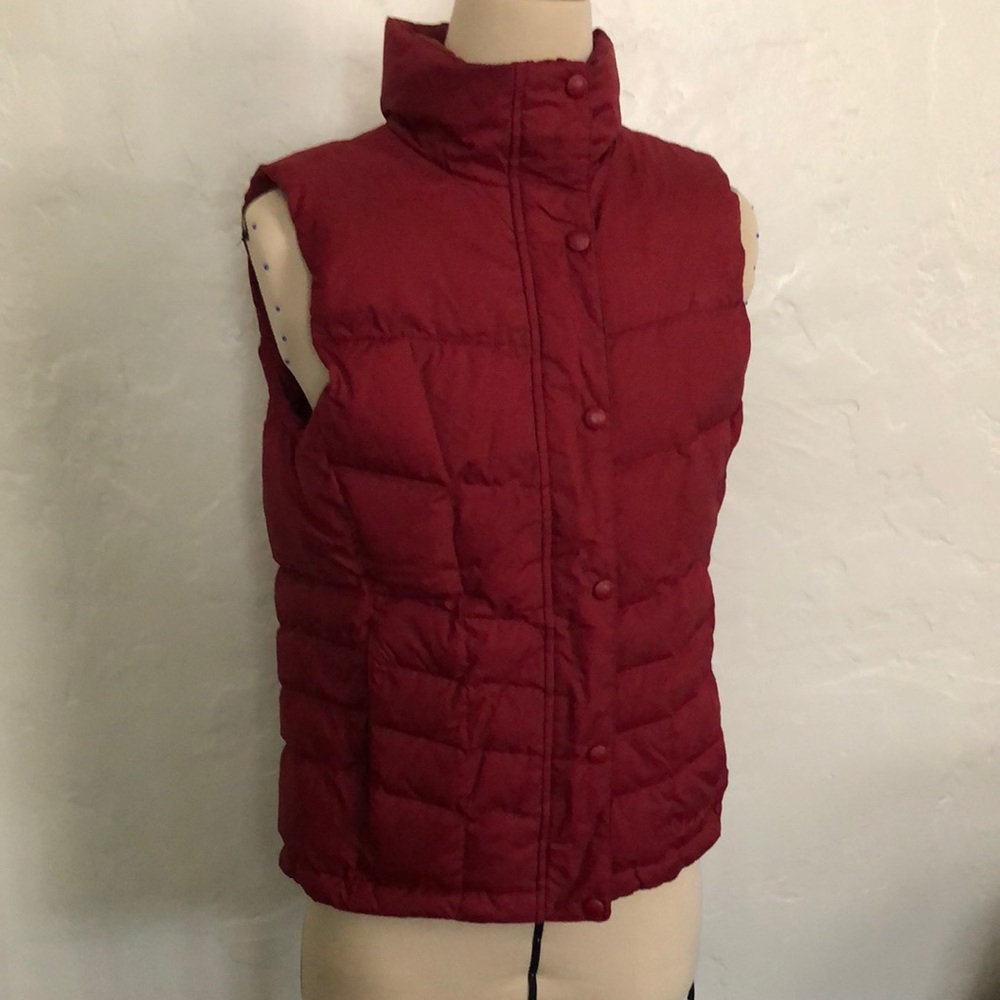 LL Bean Down Puffer Vest, XS Mountain Red